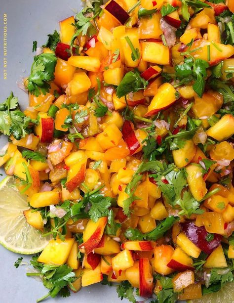 Nectarine Appetizers, Nectarine Salsa Recipes, Nectarine Salsa Recipe, Nectarines Recipes, Nectarine Dessert, Nectarine Salsa, Orange Salsa, Nectarine Recipes, Salsa Recipes