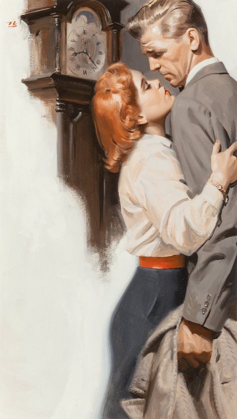 Tom Lovell, Painting Of A Man, Pulp Fiction Art, American Illustration, Vintage Couples, Romance Art, Interior Illustration, Vintage Romance, Pulp Art