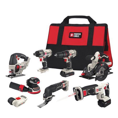 Porter Cable 20-Volt Max Lithium-Ion 8-Tool Combo Kit, PCCK6118, Multicolor Ryobi Power Tools The Home Depot, Ryobi Cordless Tools The Home Depot, Power Drill The Home Depot, Dewalt Power Tools The Home Depot, Machine Tools Cordless Dewalt Cordless, Oscillating Tool, Reciprocating Saw, Cordless Power Tools, Drill Driver