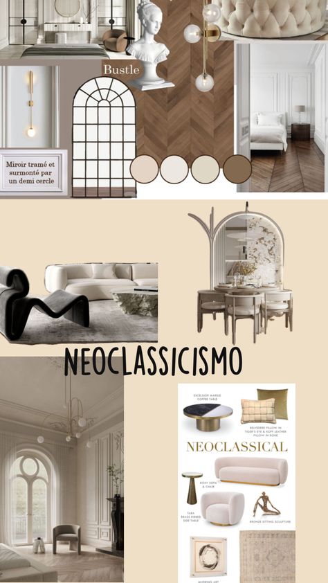 O estilo neoclássico de design de interiores é uma homenagem à elegância e à grandiosidade da antiguidade clássica, especialmente das culturas greco-romanas. Caracteriza-se por linhas simétricas, proporções equilibradas e um senso de ordem e harmonia. A paleta de cores é geralmente suave e sofisticada, com tons neutros como branco, bege, cinza e dourado. Móveis robustos, com detalhes ornamentados e materiais nobres como mármore, madeira escura e tecidos luxuosos, são comuns. Elementos arquitetônicos, como colunas, pilastras e cornijas, são frequentemente incorporados para dar um ar de majestade. O resultado é um ambiente refinado e atemporal, que transmite uma sensação de luxo e tradição. Neoclassical Decor, Neo Classical Interiors, Oasis Hotel, Wellness Center Design, Neo Classic Design, Mood Feelings, Interior Design Sketchbook, Neoclassical Design, India Home Decor