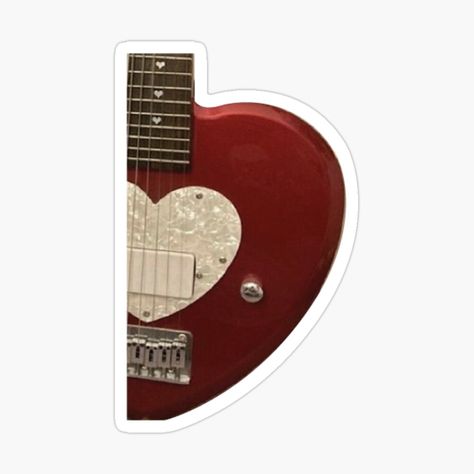 Get my art printed on awesome products. Support me at Redbubble #RBandME: https://www.redbubble.com/i/sticker/Y2K-red-vintage-guitar-heart-by-malak-abdelnaby/122794461.EJUG5?asc=u Red Grunge Stickers, Vintage Red Stickers, Dark Red Stickers, Sticker Y2k, Red Stickers, Toploader Deco, Y2k Stickers, Guitar Stickers, Music Stickers