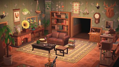 Acnh Home Design Ideas, Acnh Home Living Room, Acnh Cottage Core Living Room, Animal Crossing First Room Ideas, Acnh Middle Room Ideas, Acnh Home Entrance Ideas, Sasha Acnh House, Animal Crossing Front Room Ideas, Acnh Entrance Room Designs