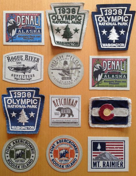 Hang Tag Design, Graphic Inspiration, Vintage Patches, Badge Logo, Olympic National Park, Sticker Patches, Badge Design, Tag Design, Patch Design