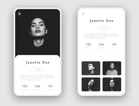 User Profile / 006 DailyUI by Moritz Kitzmann App Profile Design, Profile Ui Web, User Profile Design, Graphic Design Profile, Profile App Ui, User Profile Ui Design, Profile Card Design, App Design Profile, Profile Ui Design