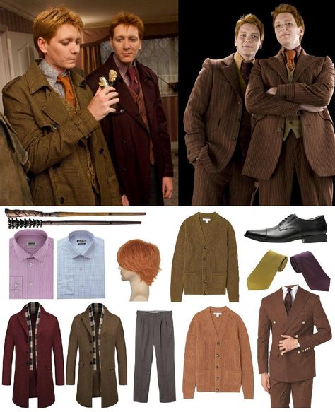 Fred And George Weasley Costume, Harry Potter Teacher Costumes, Harry Potter Fred And George, James And Oliver Phelps, Halloween Diy Outfit, Harry Potter Teachers, Wizard Wheezes, Twin Costumes, Fred And George