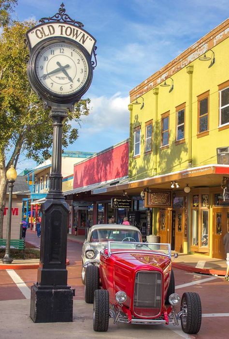 Old Town, Kissimmee, Florida is a walking district full of shops, rides, food & entertainment. Classic car shows are a popular event. 5770 W Irlo Bronson Memorial Hwy, Kissimmee, FL 34746, USA. 10.00-23.00 Old Town Kissimmee, Nature Parks, Florida Trips, Orlando Trip, Florida Attractions, Travel Florida, Vacation Wishes, Florida Adventures, Weekend Ideas