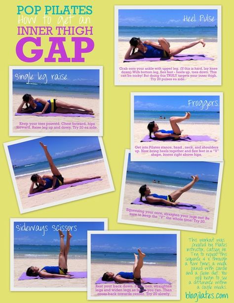 Inner Thigh Workout from Blogilates Workout Morning, Beginner Pilates, Workout Fat Burning, Pop Pilates, Pilates Video, Inner Thigh Workout, Yoga Iyengar, Thigh Exercises, Vinyasa Yoga