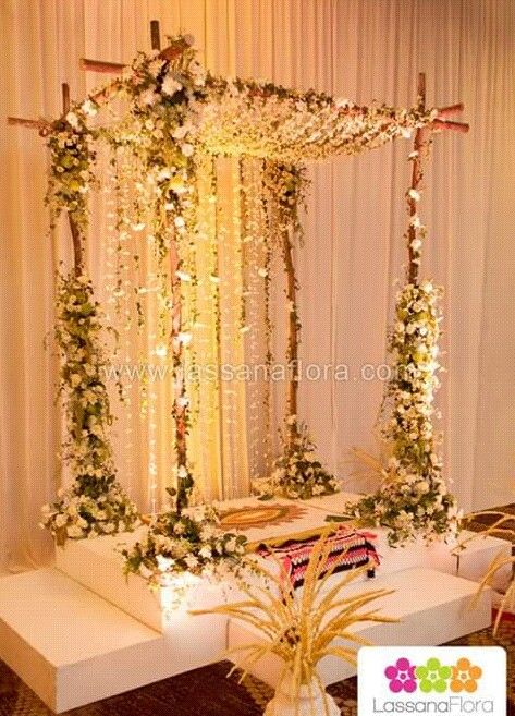 Poruwa Designs, Mandap Wedding, Flower Decoration For Ganpati, Peach Weddings, Srilankan Wedding, Ganesh Chaturthi Decoration, Ganpati Decoration At Home, Custom Wedding Decor, Diy Floral Decor