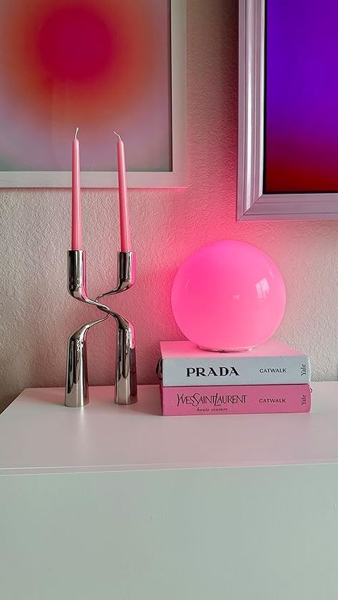 Calista's Amazon Page Pink Aesthetic Apartment, Amazon Apartment Finds, Chrome Decor, Artist Decor, Apartment Deco, Girly Decor, Lamp Store, Deco Studio, Pink Chrome