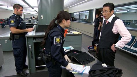 Border Security airing on National Geographic Channel in 2012 chronicling encounters between border officers & the public at Canadian border crossings & airports. COMMON SENSE PREVAILS: Sorry Stephen Harper, Vic Teows & all your Reform Alliance brothers & sisters. Looks like your pushing this knock-off Aussie reality show is a bust. Especially when the Canada Border Services Agency was against it in the first place. Your frivolous, distractive bull$hit misuse of Canadian taxes is over. Canada Airport, Event Security, Immigration Officer, Security Guard Services, Visa Canada, Delivery Pictures, Visa Online, Tv Program, Marine Aquarium