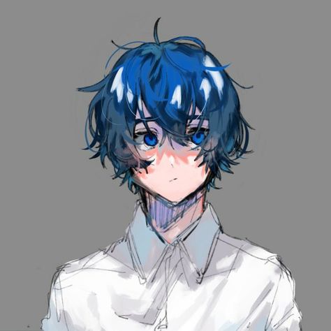 Blue Hair Guy Art, Blue Haired Oc Male, Blue Haired Character Design, Blue Hair Anime Man, Blue Hair Character Art, Anime Character Blue Hair, Blue Haired Anime Guy, Blue Hair Boy Art, Blue Hair Oc Male