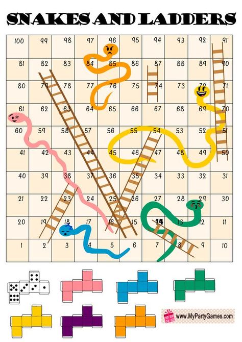 Snakes and Ladders Board Game, 5 Free Printables Snake And Ladder Math Game, Paper Board Game Ideas, Printable Board Games For Kids, Board Game Design Ideas, Snakes And Ladders Template, Snake And Ladder Game, Snakes And Ladders Printable, Board Game Printable, Snake And Ladder