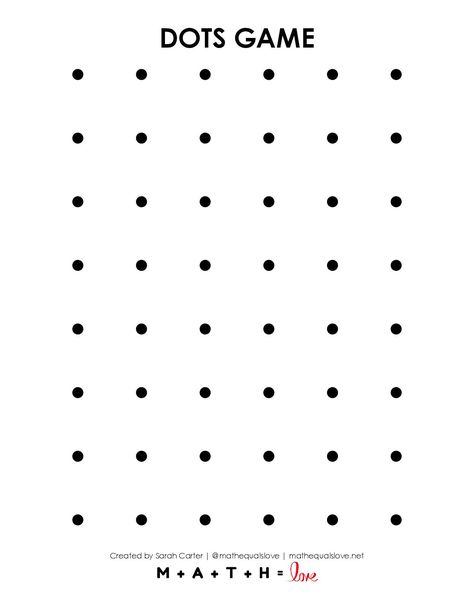 Dot Game Printable, Dots And Boxes Game Free Printable, Pencil And Paper Games, Daycare Games, Preschool Activities Printable, Brain Challenge, Pen And Paper Games, Dots Game, Activities Printable