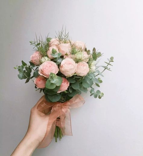 Small Round Bouquet, Small Bridal Bouquets Pink, Small Pink Wedding Bouquet, Small Pink Bouquet, Mini Bridal Bouquet, Pink Bouquet Flowers, Small Bridesmaid Bouquets, Vintage Rose Wedding, Small Bridal Bouquets