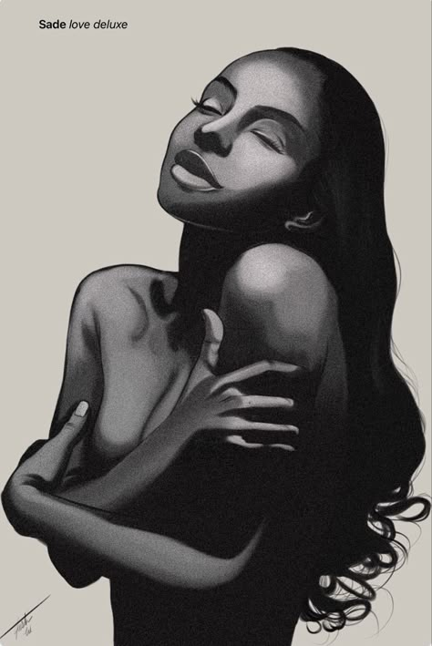 Fan Art for Sade’s 1992 Album “Love Deluxe” Sade Black And White Art, Sade Album Covers, Cool Art Inspiration, Sade Painting, Sade Drawing, Drawing Ideas Meaningful, Drawing Album Covers, Album Cover Art Ideas, Album Covers Drawing