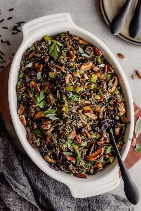 Wild Rice Side Dish, Healthy Stuffing, Wild Rice Stuffing Recipes, Stuffing Recipes Healthy, Rice Stuffing Recipes, Wild Rice Stuffing, Autumn Foods, Mermaid Inspiration, Side Dishes For Ham