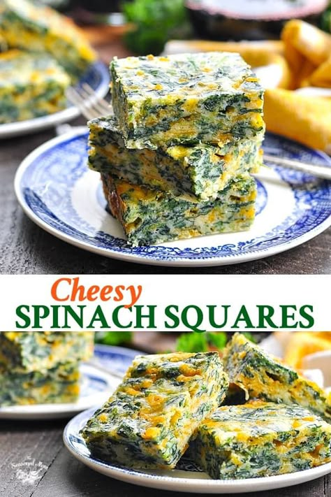 Spinach And Cheese Biscuits, Spinach Bars, Easy Vegetarian Finger Foods, Spinach Squares, Spinach Cheese Squares, Spinach Balls Appetizer, Spinach Squares Appetizers, Spinach And Cheese Bites Keto, Easy Appetizers Recipes