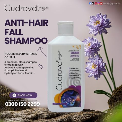 Cudrova Spazio Anti Hairfall Shampoo reduces hair fall and strengthens your roots. 🧴 It nourishes the scalp, promotes healthy growth, and prevents breakage. Safe for daily use, it helps keep your hair thick, strong, and healthy. ✨ Start your journey to fuller, stronger hair today – try it now and feel the difference! BUY NOW: https://cudrovaspazio.com/products/anti-hair-fall-shampoo-pakistan #ThickerHair #cudrovaspazio #hairfallcontrolchallenge #hairfallsolution #hairgoals Anti Hair Fall Shampoo, Hair Fall Solution, Strengthen Hair Roots, Anti Hair Fall, Strengthen Hair Follicles, Reduce Hair Fall, Stronger Hair, Strong And Healthy, New Hair Growth