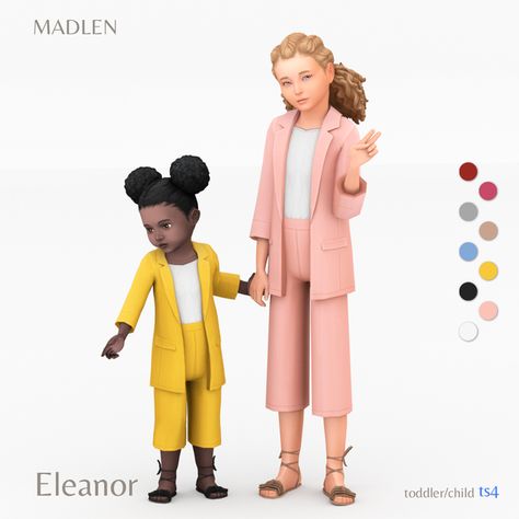 Eleanor Outfit | Madlen on Patreon Sims 4 Kids Cc, Toddler Cc Sims 4, Sims 4 Toddler Clothes, Kids Maxi, Die Sims 4, Sims 4 Cc Kids Clothing, Pelo Sims, Sims 4 Children, The Sims 4 Packs