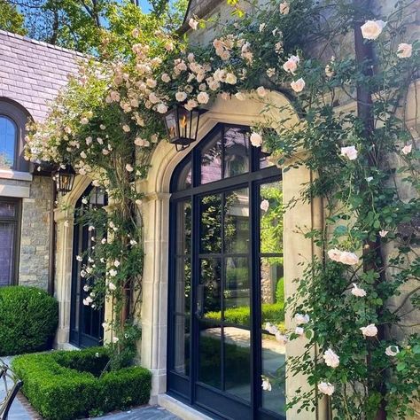 Gorgeous Doors, Pale Pink Roses, Garden Photography, Garden Landscape Design, Climbing Roses, Decoration Inspiration, Dream House Exterior, Landscape Architect, Garden Styles