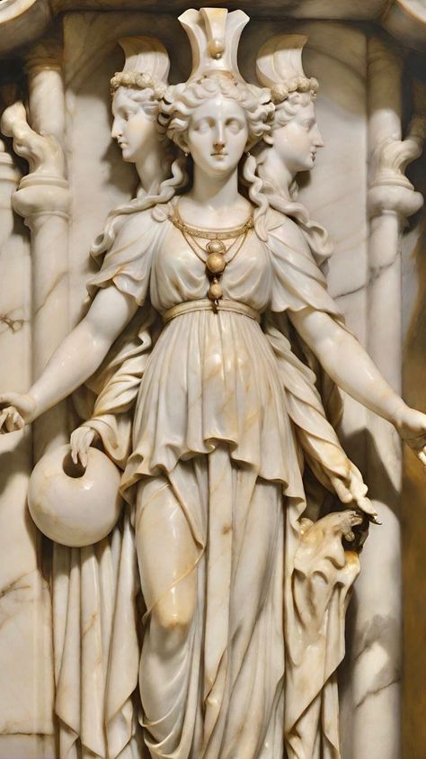 Hecate Goddess Statue, Hecate Sculpture, Hekate Statue, Hecate Art, Hecate Cabin, Lady Hekate, Hecate Altar, Lady Hecate, Hecate Statue