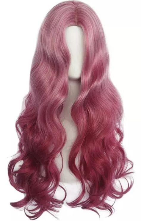 Pink Wig Hairstyles, Wavy Pink Hair, Pink Wavy Hair, Pink Hair Long, Pretty Hair Cuts, Long Pink Hair, Cool Hair Designs, My New Haircut, Creative Hair Color