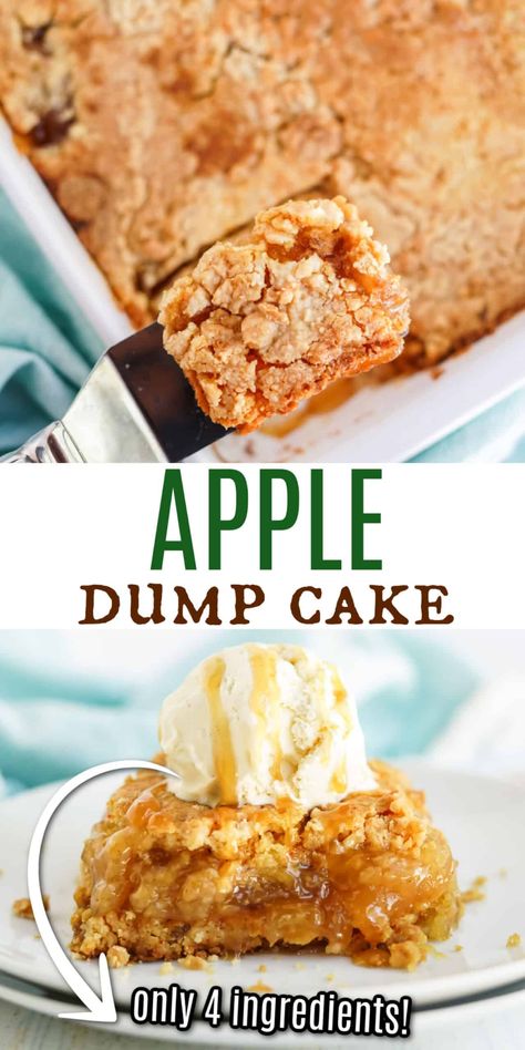 Prep Ahead Desserts, Favorite Deserts, Quilts Easy, Dessert Crepes, Easy Thanksgiving Dessert Recipes, Apple Dump Cake Recipe, Easy Dump Cake Recipe, Apple Dump Cake, Moms Recipes