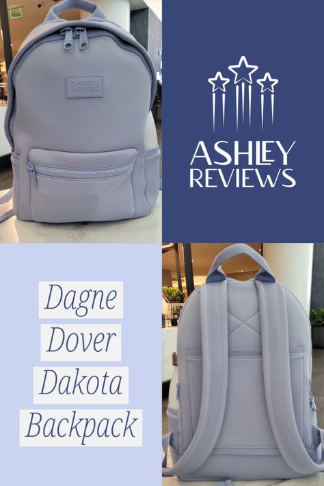 A photo collage with photos of the front and back of the Dagne Dover Dakota Backpack Affordable Trendy Backpack With Detachable Strap, Daily Detachable Strap Standard Backpack, Dange Dover Backpack, Dagne Dover Jewelry Case, Dagne Dover Backpack, Military Surplus Store, Dagne Dover, Backpack Reviews, Colorful Backpacks