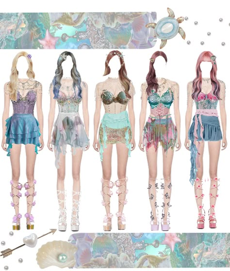 🧜‍♀️🧚‍♀️ Outfit | ShopLook Beach Stage Outfits, Stage Performance Outfits, Heels Png, Mermaid Shell Bra, Siren Outfit, Lavender Heels, Mermaid Headpiece, Png Butterfly, Png Polyvore