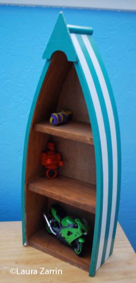 I really want a boat bookcase in the nursery. Canoe Shelf, Boat Bookcase, Boat Shelf, Beach Room Decor, Painted Bookshelves, Nautical Living Room, Nautical Room, Bear Cabin, Coastal Bedroom Decorating