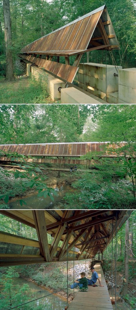 Viewing Platform Architecture, Bridge Structure Design, Bridge Landscape, Bridge Architecture, Rural Studio, Rural Architecture, Amazing Woodworking, Wood Architecture, Timber Structure