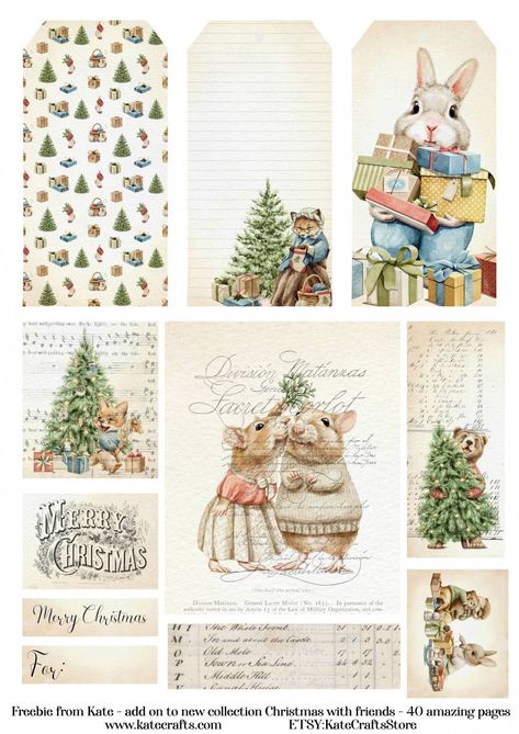 Free Christmas Printables Vintage, Collage Printables, Toy Story Invitations, Card Painting, Handmade Journals Diy, Scrapbooking Freebies, Christmas Graphic Design, Christmas Craft Fair, Free Vintage Printables