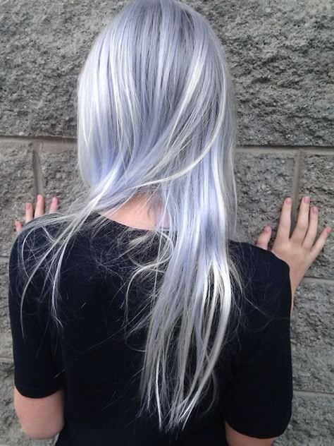 Hair Silver Highlights, Silver Hair Highlights, Pastel Blue Hair, Hair Silver, Colourful Hair, Hair Dyes, Silver Highlights, Silver Blonde, Hair Color Pastel