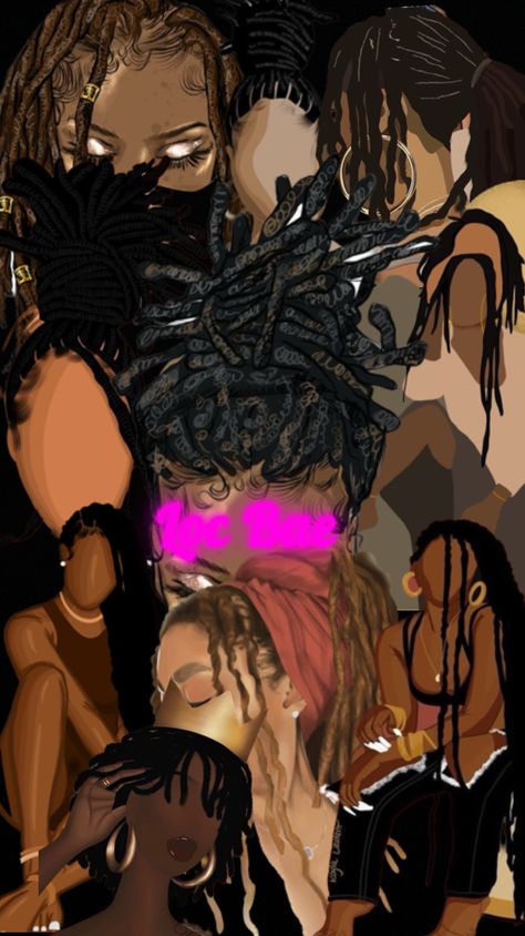 Locs Wallpaper, Black Artwork Wallpaper, Melanin Art Wallpaper, Black Art Wallpaper, Loc Art, Dope Pics, Melanin Art, Affirmation Art, Natural Hair Art