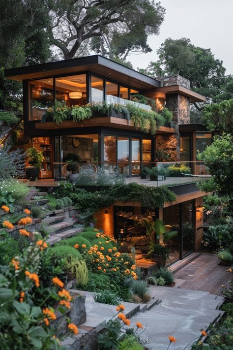 House Design Forest, Loft House Exterior, Dream House Design, Cladding Ideas, Beautiful Outdoor Living Spaces, House Redesign, Creative Organization, Decor Hacks, House Cabin