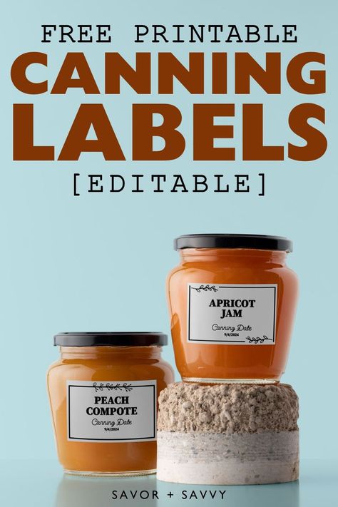 Transform your pantry into a rustic farmhouse dream with these free printable and editable canning labels! Featuring charming hand-drawn botanical designs in classic black and white, these labels are the perfect finishing touch for your homemade jams, pickles, sauces, and more. via @savorandsavvy Canning Labels Printable Free, Jam Jar Labels Printable, Free Pantry Labels, Canning Gifts, Jam Jar Labels, Meal Prep Freezer, Labels Printables Free Templates, Canning Jar Labels, Free Label Templates