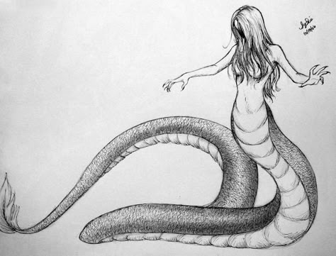 Snake Spirit by Lomelindi88 on DeviantArt Half Snake Half Human Drawing, Lamia Drawing, Half Snake Half Human, Human Snake, Snake Sketch, Mythical Creatures Drawings, Vine Charcoal, Pilot Pen, Snake Drawing