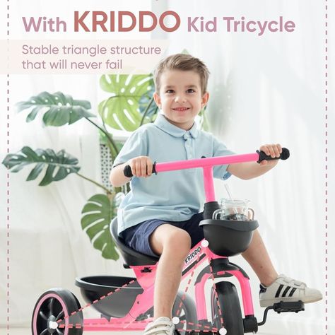 🌟 Introducing the Perfect Toddler Tricycle 🌟 🚲 KRIDDO Tricycle for 2-5 Year Olds - Pink Toddler Trike 🚲 Give your little one the joy of exploration with the KRIDDO Toddler Tricycle! Designed for toddlers aged 24-48 months, this tricycle is more than just a ride—it's a confidence booster and a developmental tool. Watch as they learn steering skills, coordination, and gain muscle strength, all while having a blast outdoors or indoors. ✨ Features & Benefits ✨ Improved Safety: Featuring a smar... Toddler Tricycle, Confidence Boosters, Toddler Mom, Toddler Age, Toddler Life, Dad Life, Gain Muscle, Learning Through Play, Tricycle