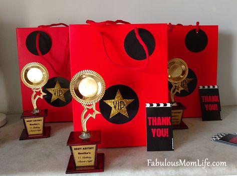 Movie Awards Night/Red Carpet Party Favors/Goodie Bags Red Carpet Party Favors, Red Carpet Party Ideas, Red Carpet Party Decorations, Red Carpet Theme Party, Hollywood Birthday Parties, Red Carpet Theme, Sweet 16 Party Favors, Hollywood Birthday, Red Carpet Party