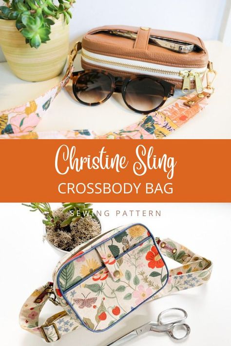 Sling Bag Pattern Free, Diy Belt Bag, Cross Body Bag Pattern Free, Crossbody Bag Sewing Pattern, Crossbody Bag Sewing, Crossbody Purse Patterns, Belt Bag Pattern, Sling Bag Pattern, Purse Patterns Free