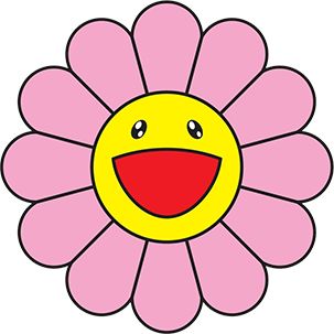 Takashi Murakami Pink Flower 2017 A superflat flower design I picked this as it represents blah blah Pink Flower Sticker, Murakami Flower, Superflat, Wallpaper Girly, Heart Iphone Wallpaper, Takashi Murakami, Iphone Wallpaper Girly, Smiley Face, Pink Flower