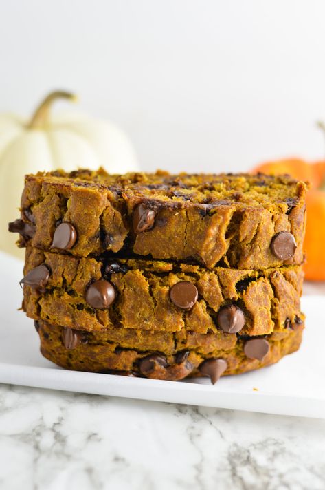 Pumpkin Banana Chocolate Chip Bread | A Taste of Madness Banana Chocolate Chip Bread, Chocolate Chip Bread Recipe, Organically Addison, Starbucks Pumpkin Bread, Pumpkin Banana Bread, Chocolate Chip Bread, Pumpkin Chocolate Chip Bread, Banana And Egg, Spiced Chocolate