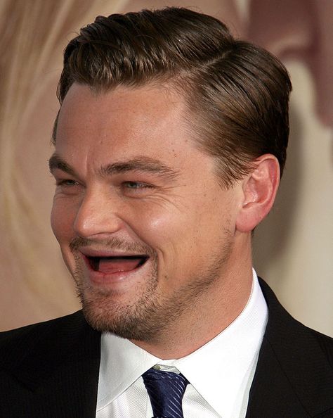 And this is what he looks like without teeth: | The Most Culturally Important Leonardo DiCaprio Memes Celebrity Smiles, Funny Photos Of People, No Teeth, Funny Memes About Life, Eye Brows, Best Teeth Whitening, Dental Humor, Leo Dicaprio, Paul Rudd