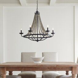 Bead Chandelier Dining Room, Chandelier Dining Room, Graceful Style, Bead Chandelier, Tier Chandelier, Retail Boutique, Classic Chandeliers, Decorative Light Bulbs, Empire Chandelier