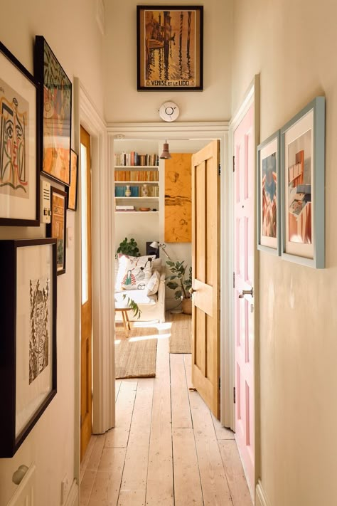 For Sale: Stavordale Road, London N5 | The Modern House Bright Yellow Kitchen, Yellow Hallway, Light Yellow Walls, Victorian Apartment, Cottage Loft, Victorian Terraced House, Yellow Cabinets, London Interior Design, Airbnb Design