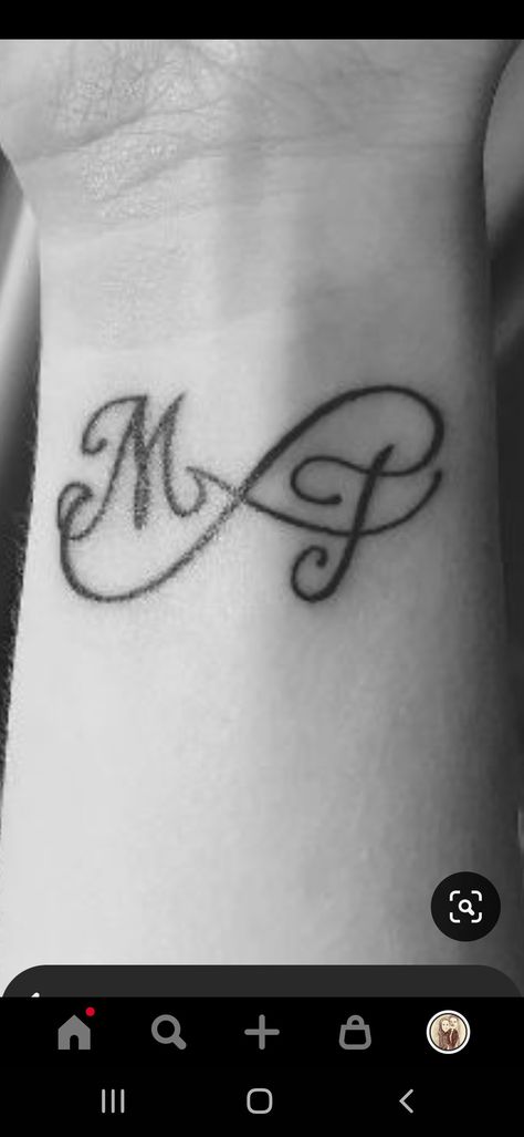 J Infinity Tattoo, J And M Tattoo, M And J Tattoo, J M Tattoo, Letter J Tattoos, Infinity Tattoo With Initials, J Tattoos, Letter J Tattoo, Small Name Tattoo