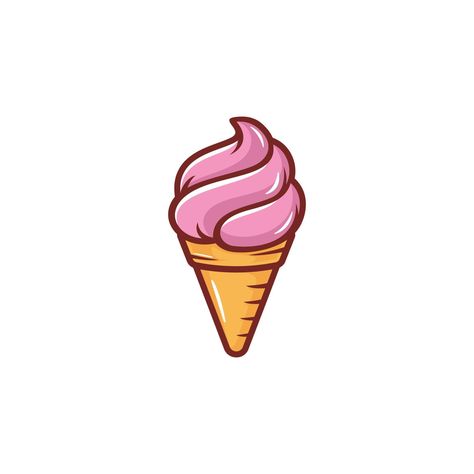 Ice Cream Icon, How To Draw Anything, Ice Cream Logo, Food Cartoon, Illustration Food, The Ice, Vector Art, Vector Illustration, Ice Cream