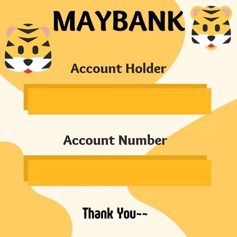 Kad Bank Design, Acc Bank Template Maybank, Akaun Bank Template, Maybank Template Design Cute, Maybank Account Template, Bsn Account Template, Maybank Template, Bank Template Design, Cimb Bank Template Design