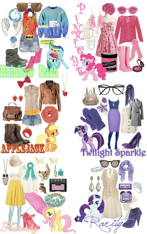 My Little Pony inspired outfits My Little Pony Outfits, Mlp Cosplay, Diy Outfits, My Little Pony Costume, My Little Pony Party, My Lil Pony, Nyan Cat, Pony Party, Casual Cosplay