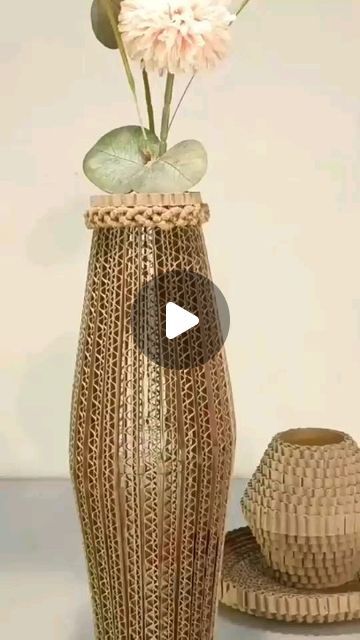 DIY IDEAS on Instagram: "Easy to make handmade flower 🌷 pot 🍯  #diy✨✨ #diy #diyvideo #creativityown28 @creativutyown28 #craft #craftyvideo #trending #trendingreels #viralvideos #viral #viralreel #reels #newreel" Carton Decoration Ideas, Diy Flower Vase Ideas Crafts, Flower Pot Diy Ideas, Diy Pots For Plants, Pot Decorating Ideas, Diy Vase Ideas, Making Flower Pots, Flower Vase Ideas, Flower Pot Diy